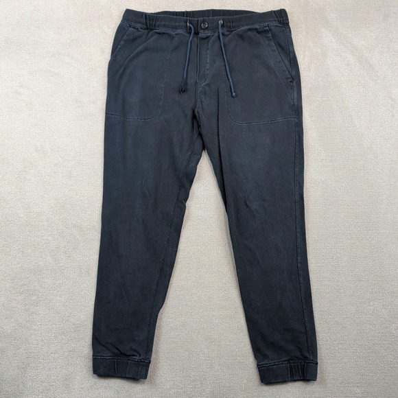 J.Crew Size M Y2K Authentic Fleece Joggers Black Cotton Drawstring Sweatpants — photo 2